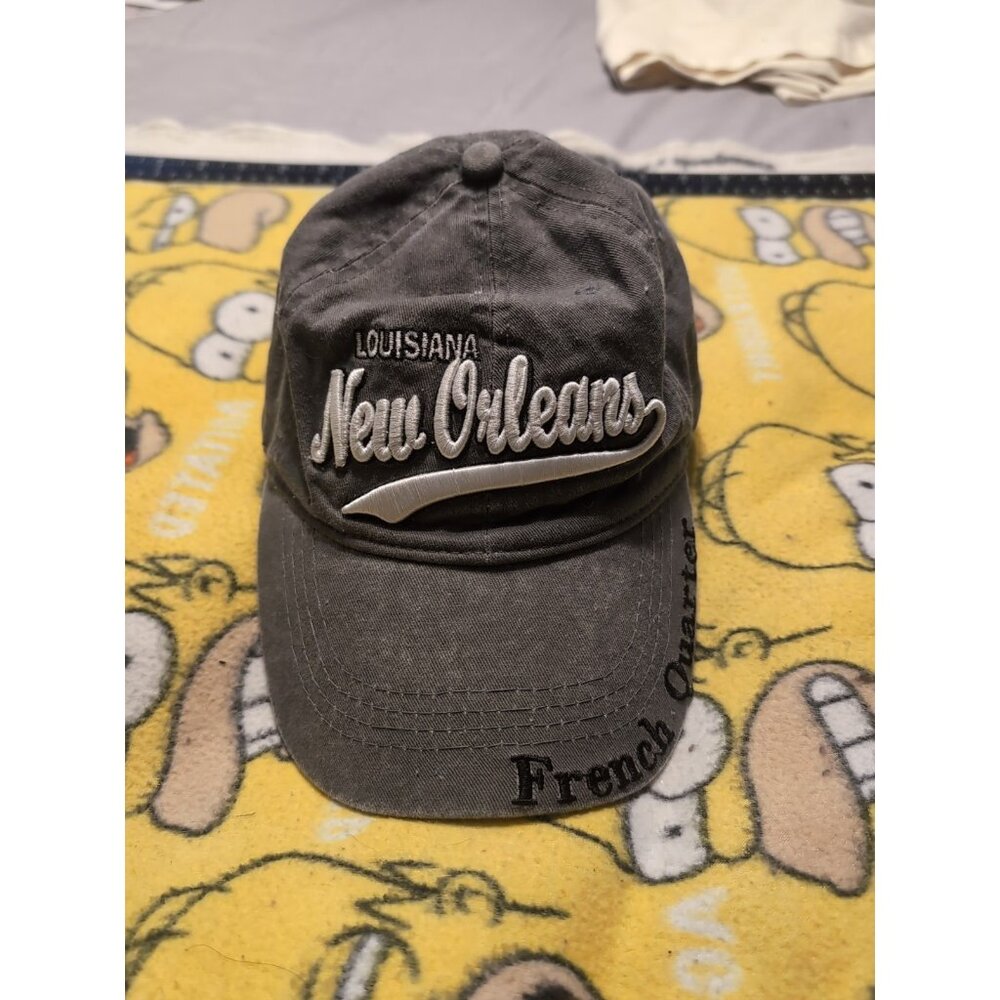 Lucky 7 USA New Orleans French Quarter Gray Baseball Hat Adjustable
